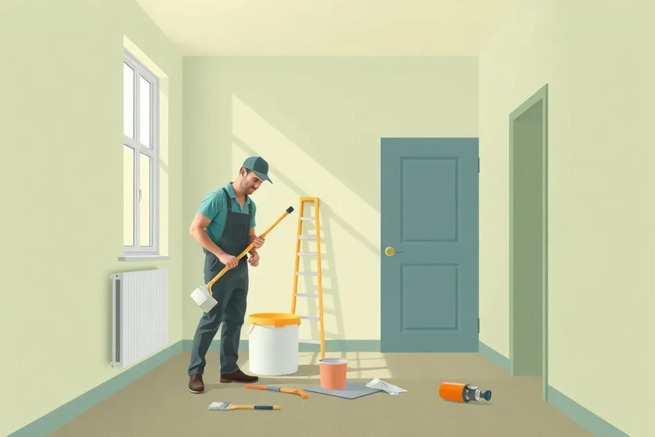 Intérieur rénové après travaux de peinture au Pradet