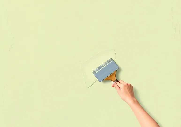 Application d'un enduit décoratif à la lisseuse sur un mur