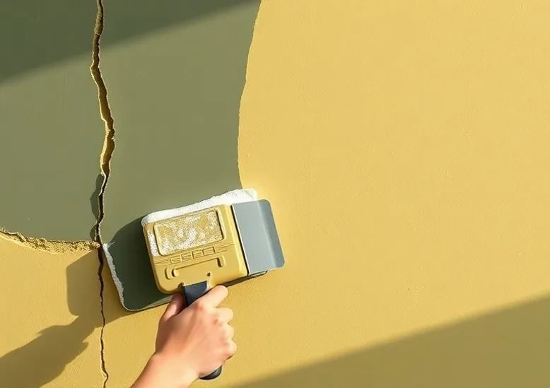 Ponçage et rebouchage des fissures avant mise en peinture